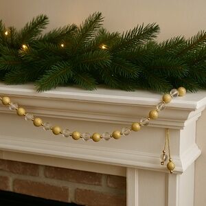 Pier 1 Imports Gold & Clear Beaded Garland – 35" Tree or Mantel Decor